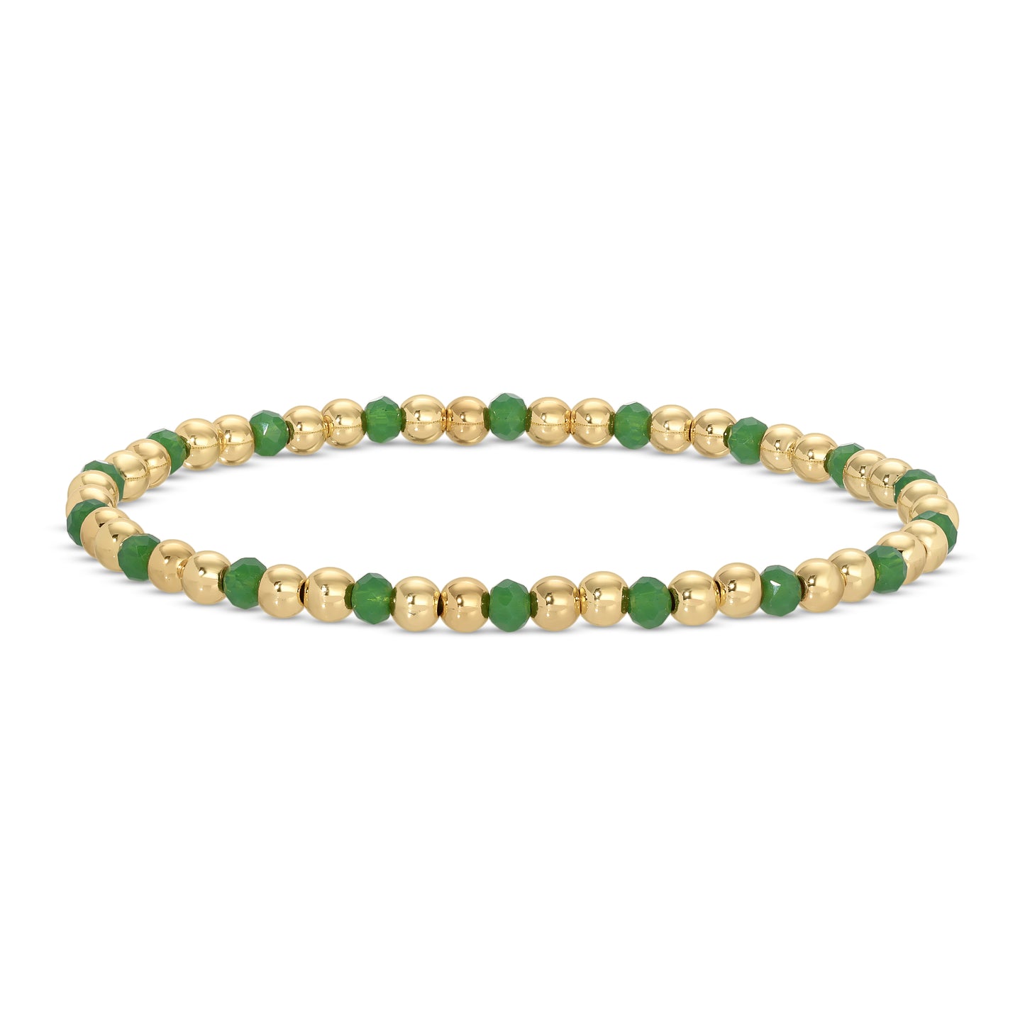 Set/12 4mm Bead & Crystal Stretch Bracelets