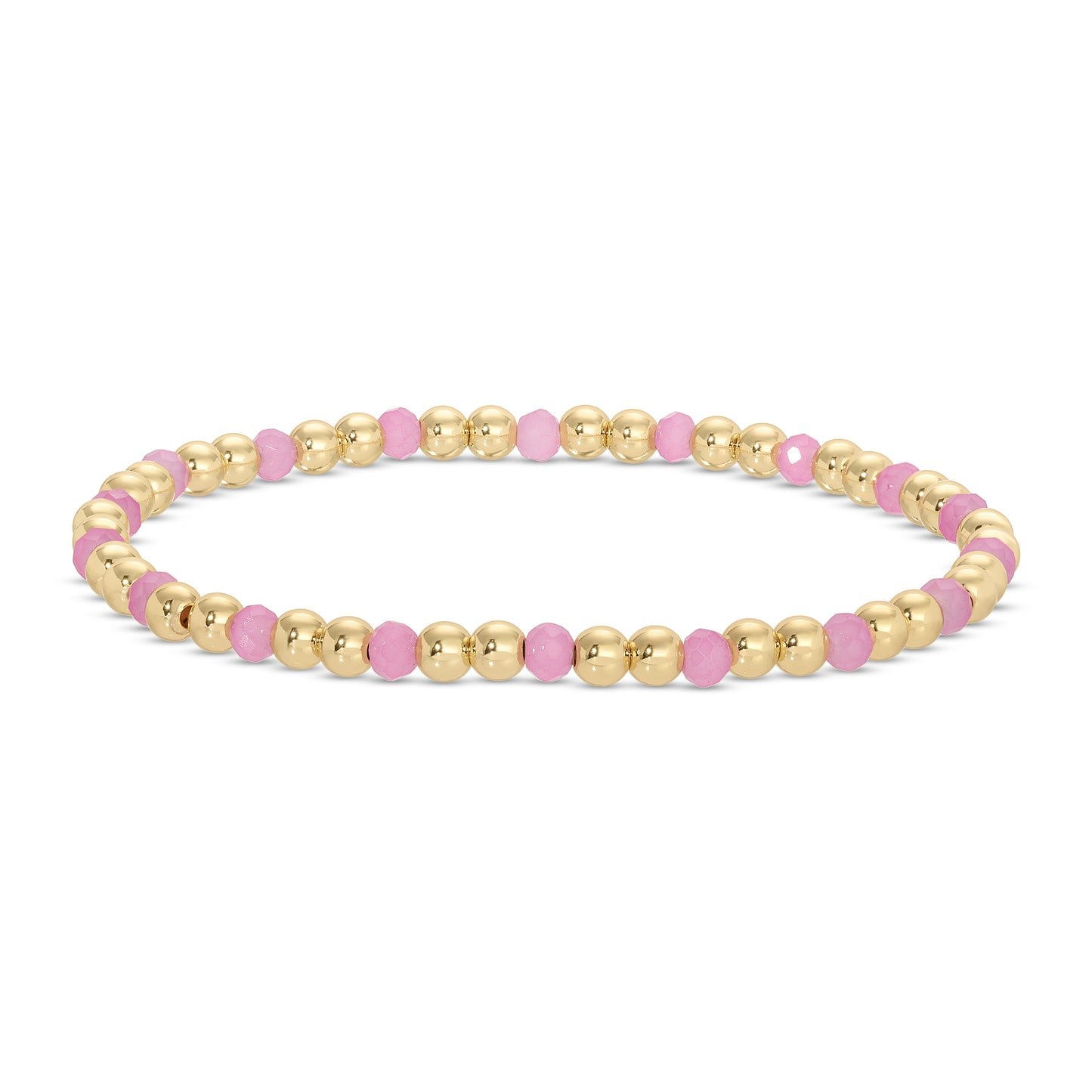 Set/12 4mm Bead & Crystal Stretch Bracelets