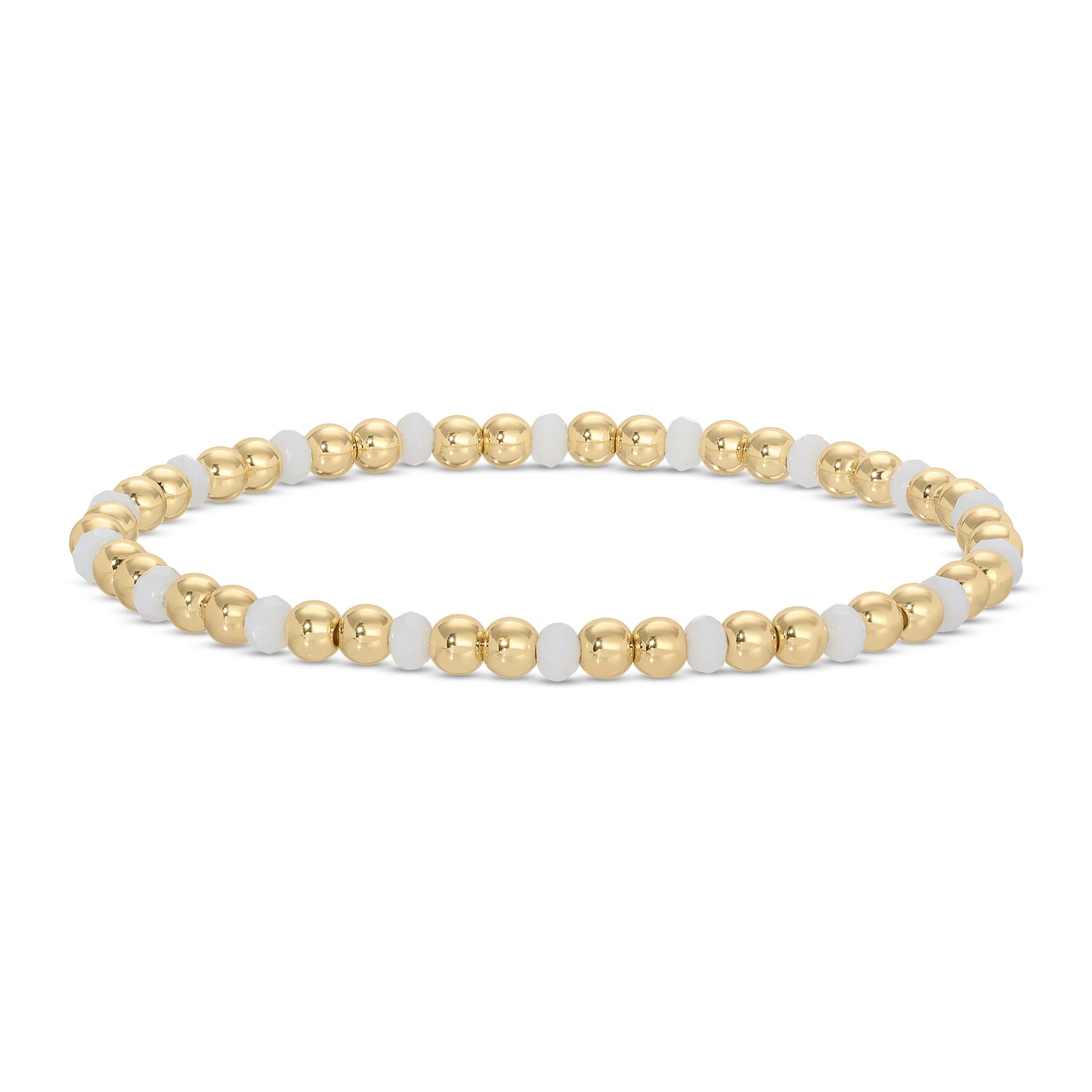 Set/12 4mm Bead & Crystal Stretch Bracelets