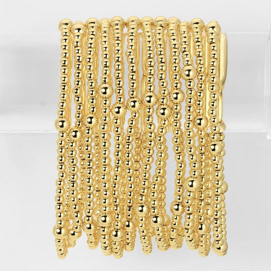 Set/12 3mm Bead with 5mm accent Stretch Bracelets
