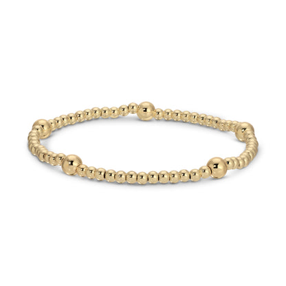 Set/12 3mm Bead with 5mm Accent Stretch Bracelets