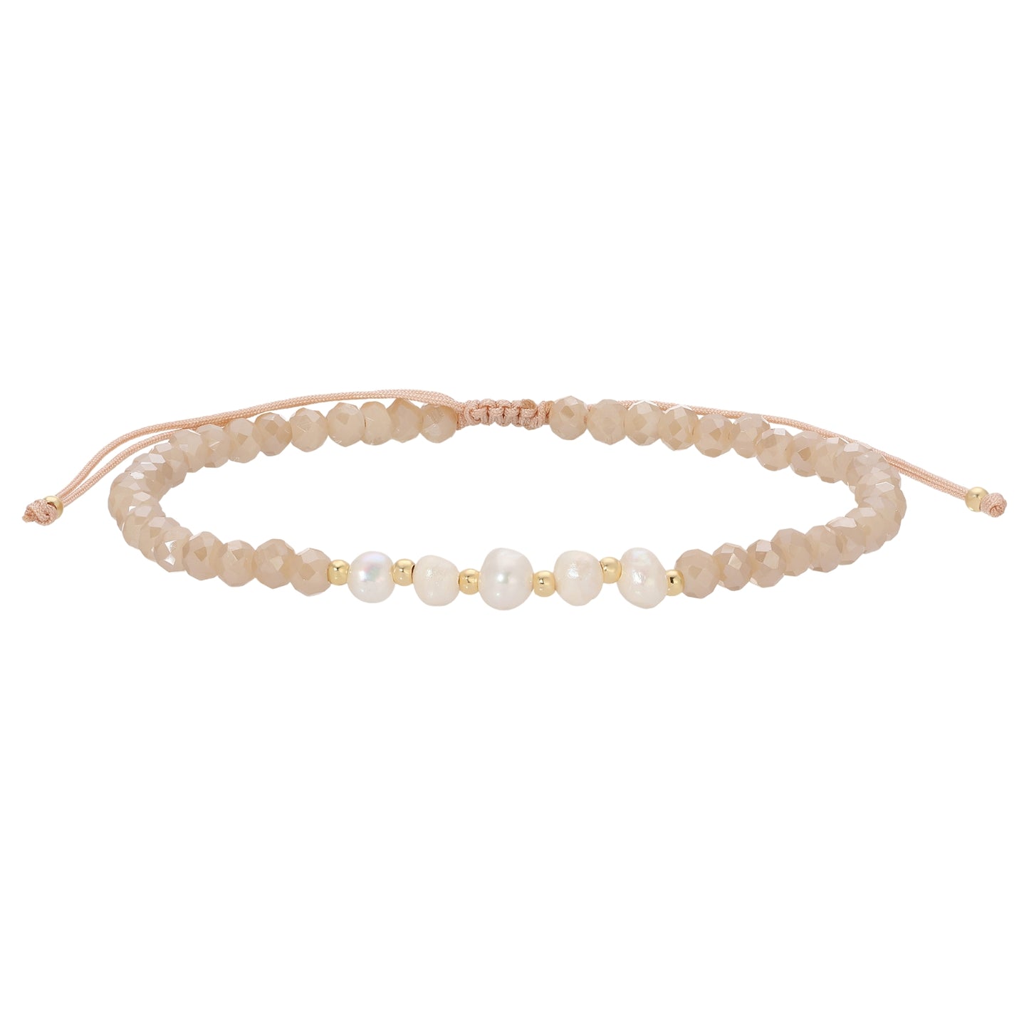 Set/12 Adjustable Crystal and Pearl Bracelets