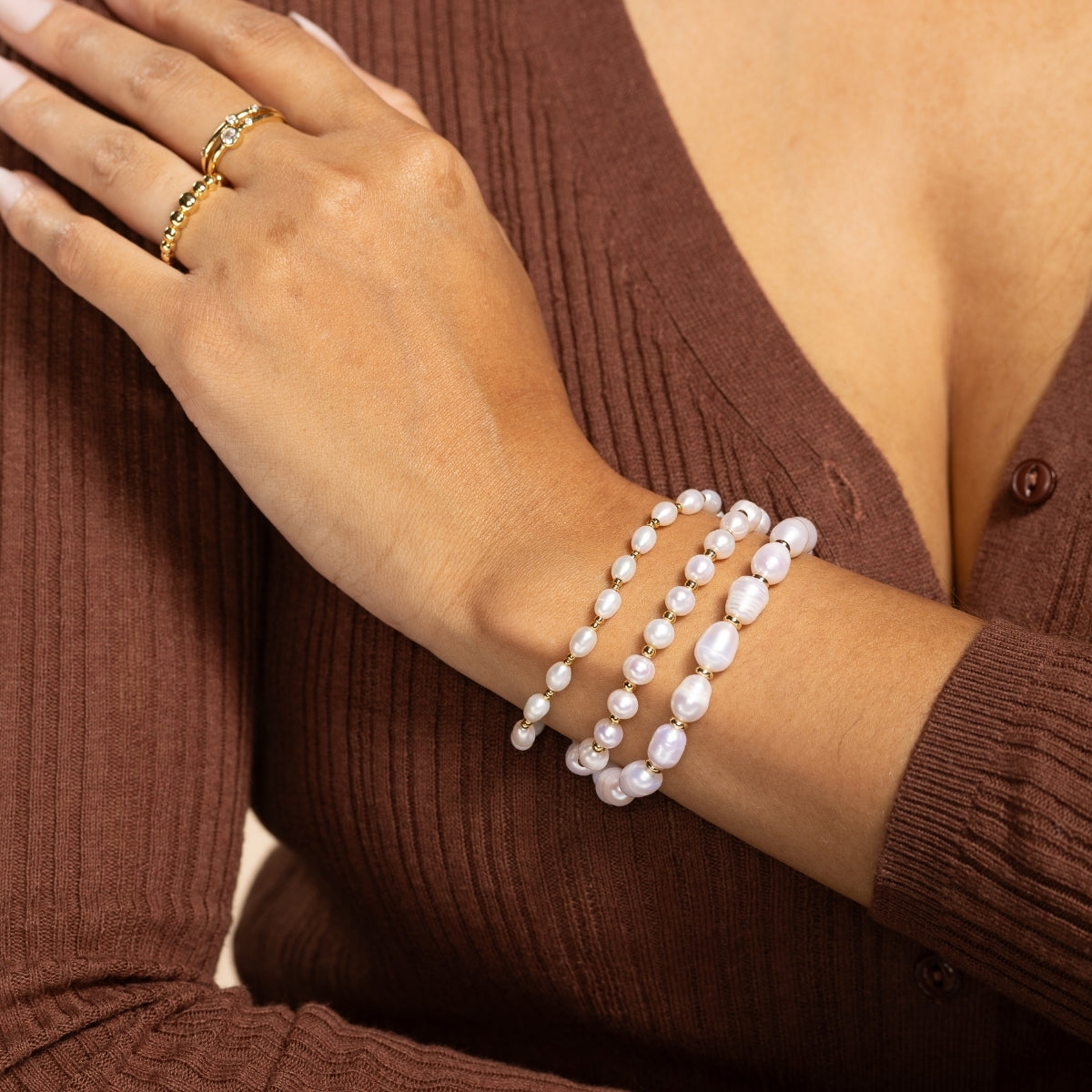 Pearls Please! Pearl and Bead Stretch Bracelet