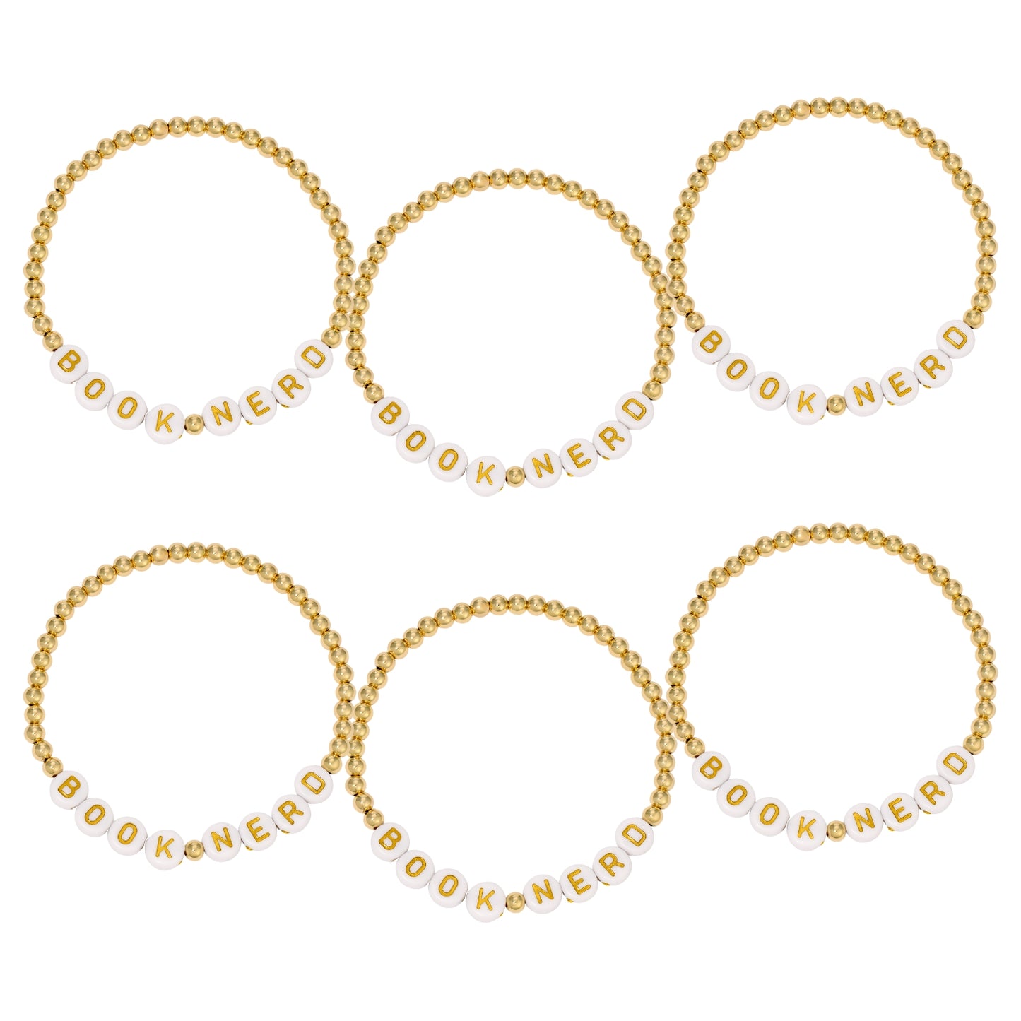 SET/6 BOOK NERD Beaded Bracelet