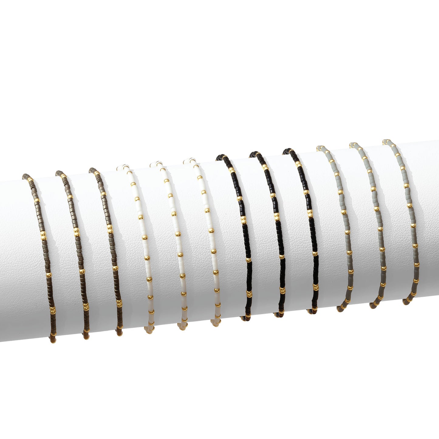 Set/12 miyuki delica stretch bracelets