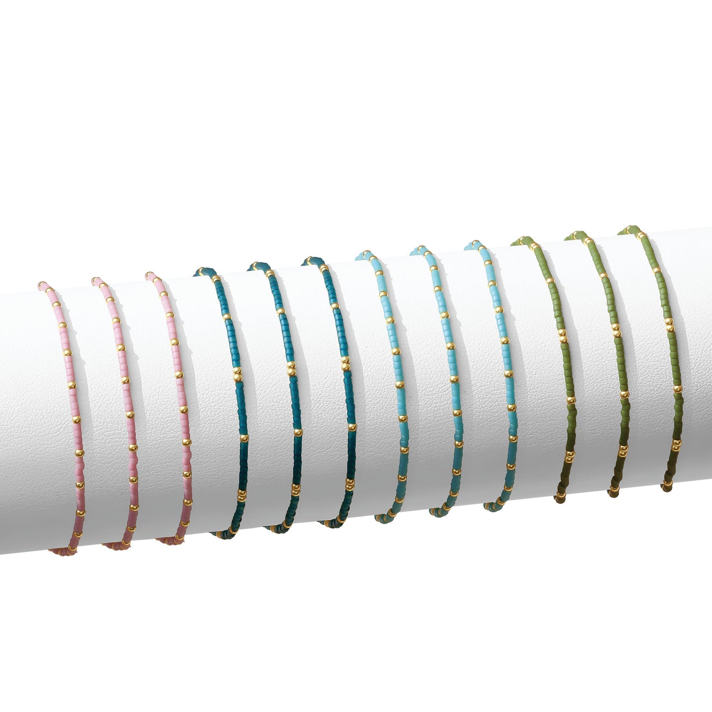 Set/12 miyuki delica stretch bracelets