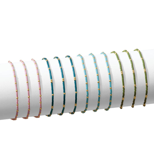 Set/12 Miyuki Delica Stretch Bracelets