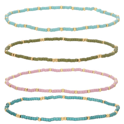 Set/12 miyuki delica stretch bracelets