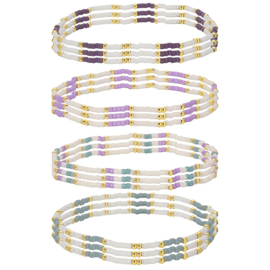 Set/12 miyuki delica stretch bracelets