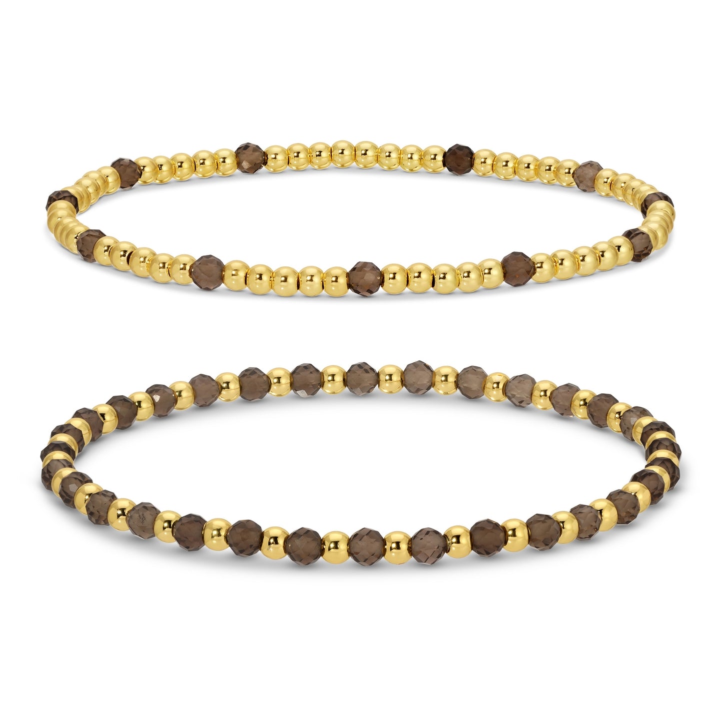 Set/2, 3mm Bead and Stone Stretch Bracelets