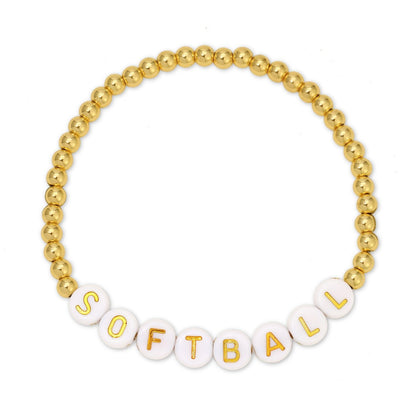Softball Beaded Bracelet