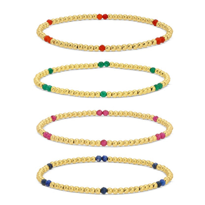 Set/12 3mm Stone Accented Stretch Bracelets