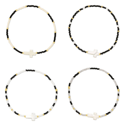 Set/12 Miyuki Delica with Shell Cross Accent