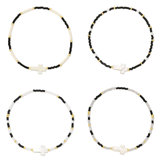 Set/12 Miyuki Delica with Shell Cross Accent