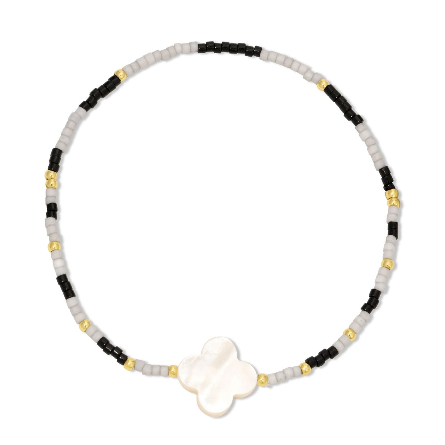Set/12 Miyuki Delica with Shell Quatrefoil Accent