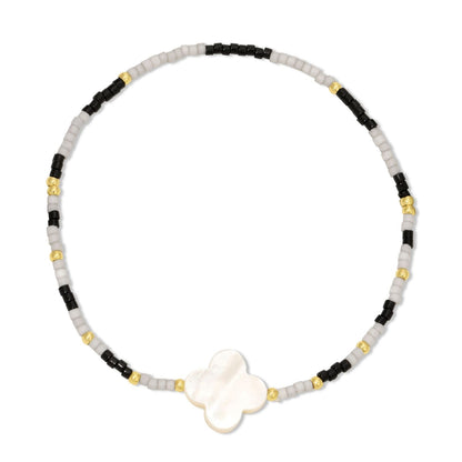 Set/12 Miyuki Delica with Shell Quatrefoil Accent