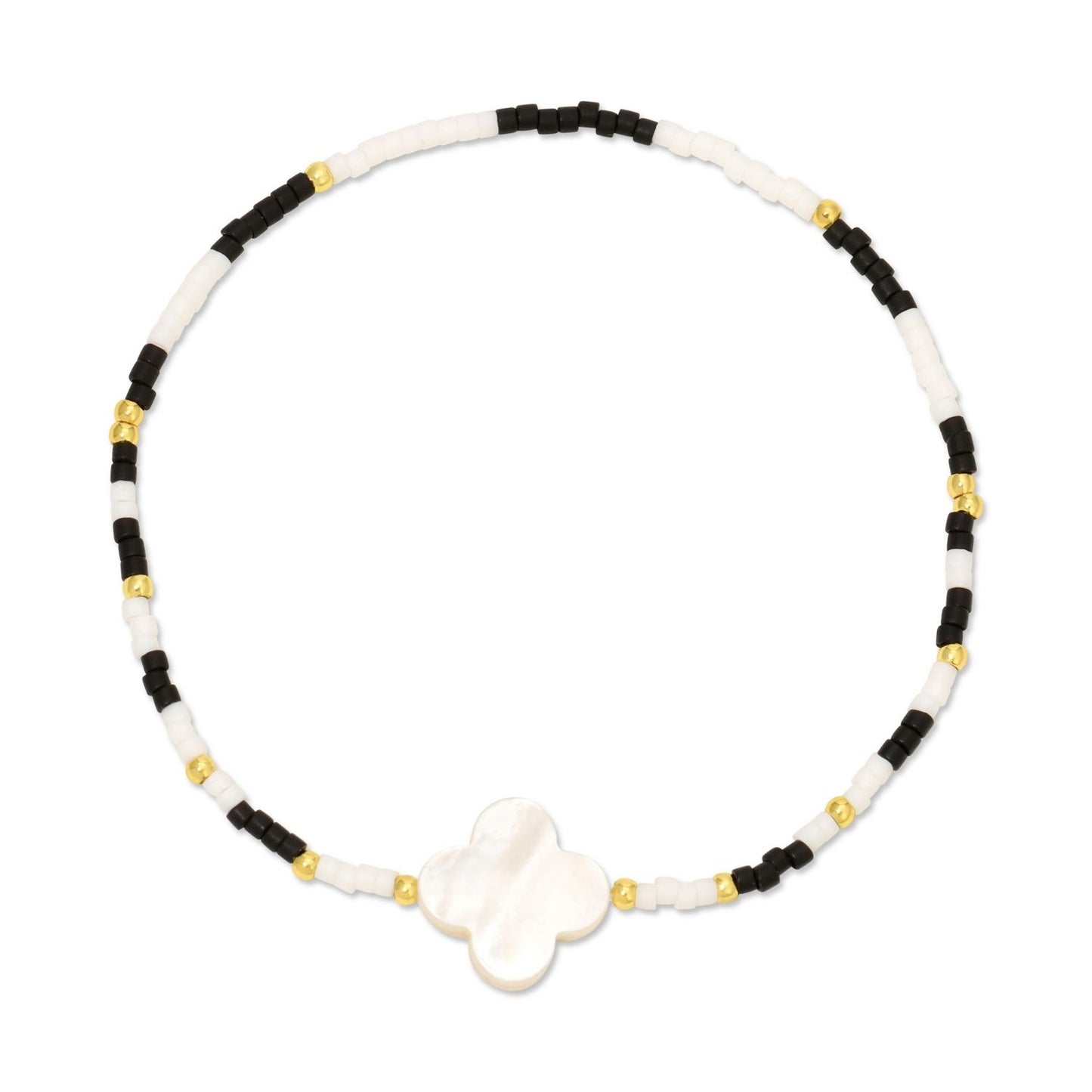 Set/12 Miyuki Delica with Shell Quatrefoil Accent