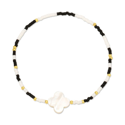 Set/12 Miyuki Delica with Shell Quatrefoil Accent