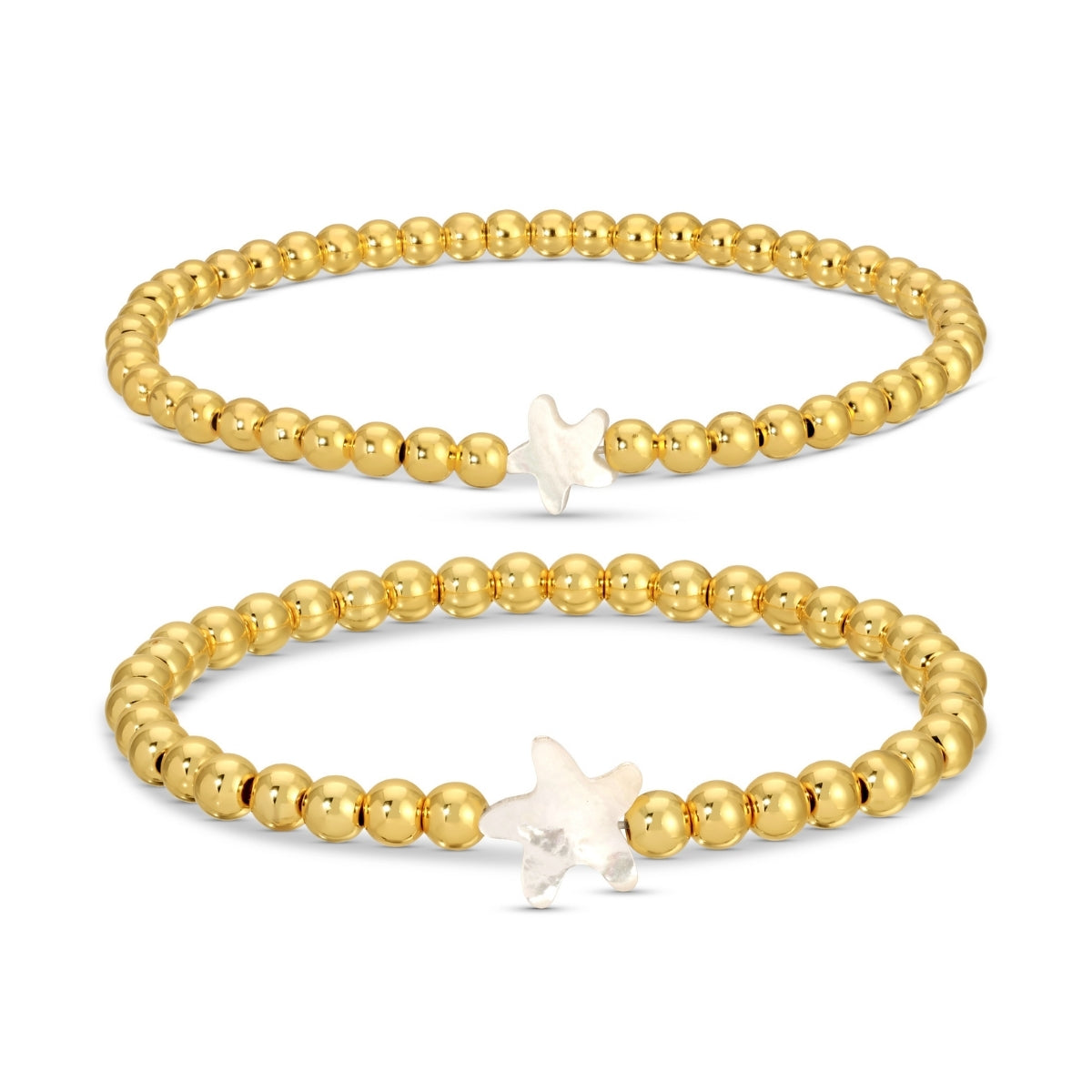 4mm Bracelets with Small Starfish(6) and 5mm Bracelet Large Starfish(6)