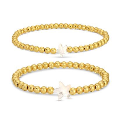 4mm Bracelets with Small Starfish(6) and 5mm Bracelet Large Starfish(6)