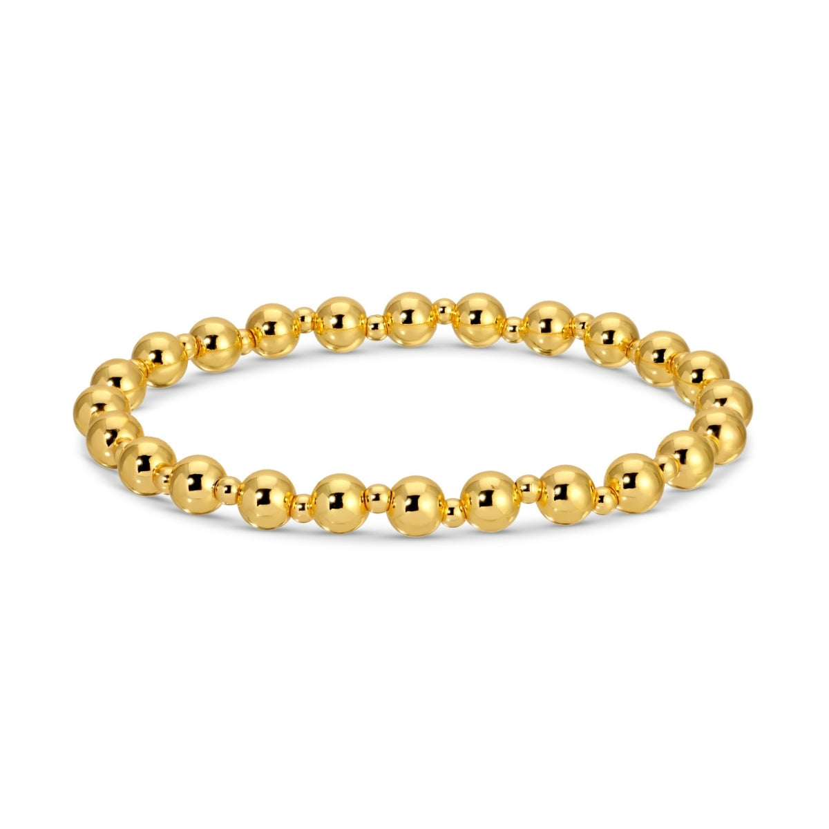 Set/12 6mm Stretch Bead Bracelet with 3mm Bead Accents
