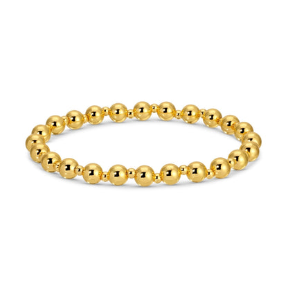 Set/12 6mm Stretch Bead Bracelet with 3mm Bead Accents