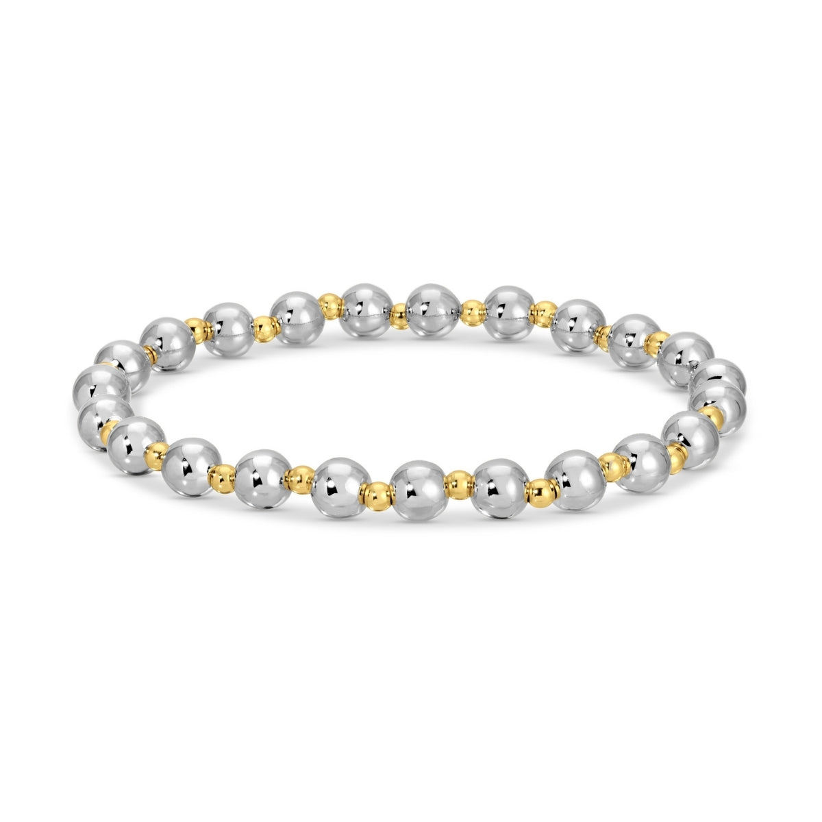 Set/12 6mm Stretch Bead Bracelet with 3mm Bead Accents
