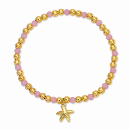 Starfish Charm Beaded Stretch Bracelet
