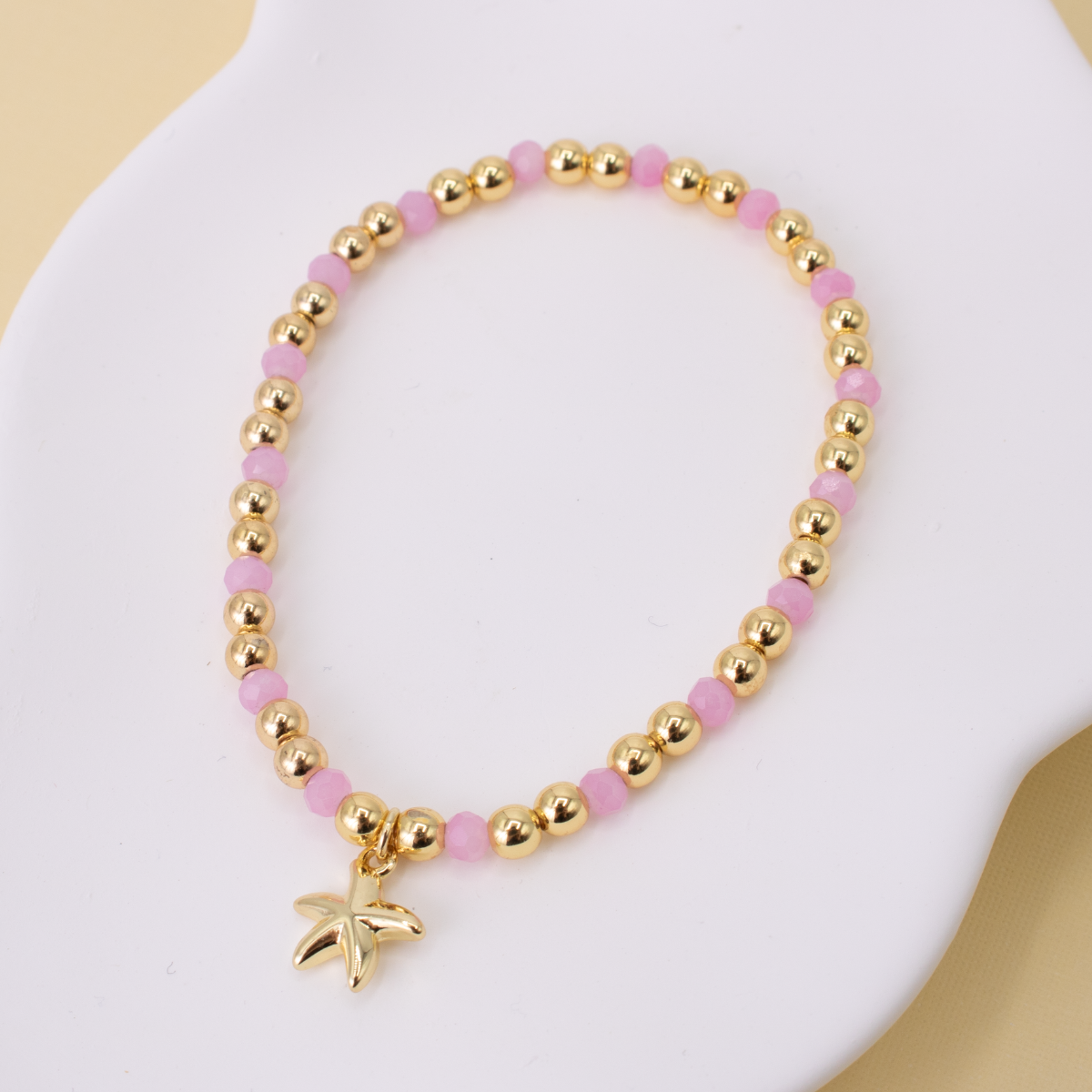 Starfish Charm Beaded Stretch Bracelet