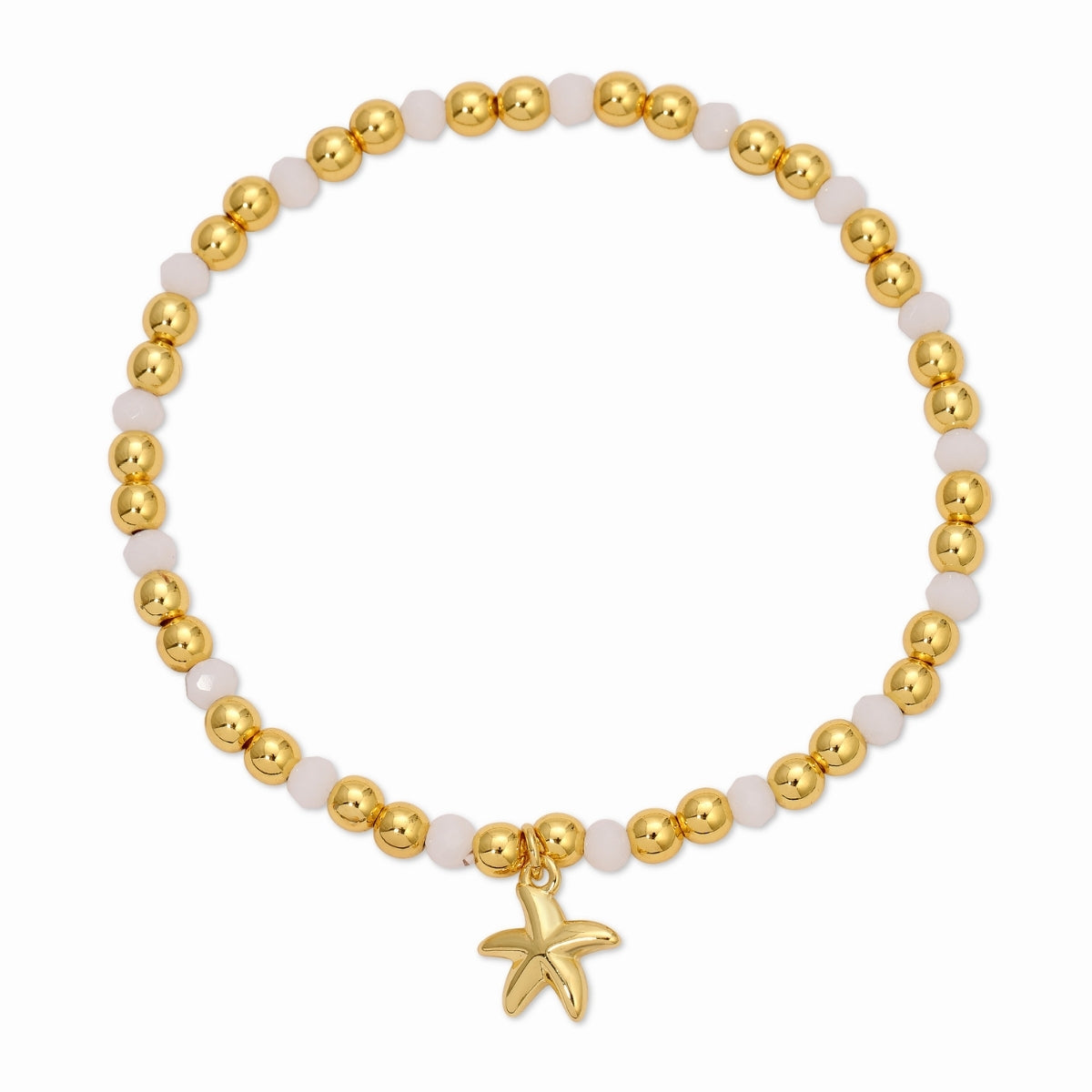 Starfish Charm Beaded Stretch Bracelet