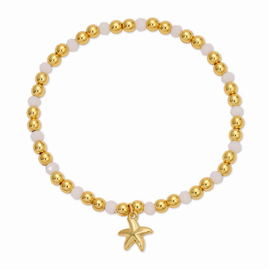 Starfish Charm Beaded Stretch Bracelet