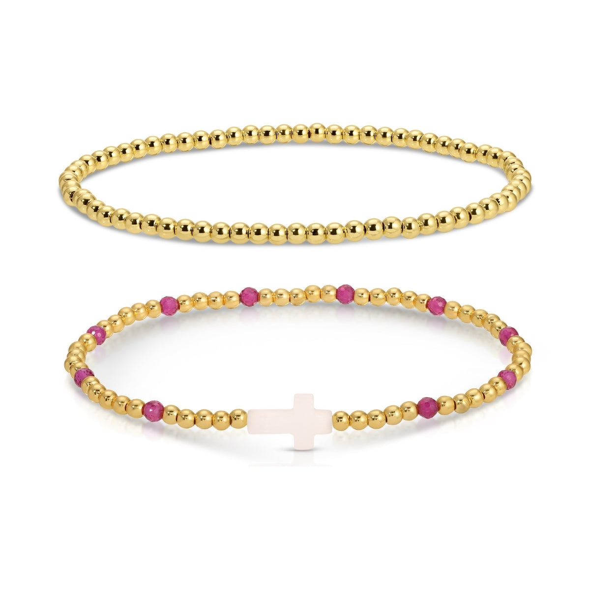 Cross Beaded Bracelet Charm Set
