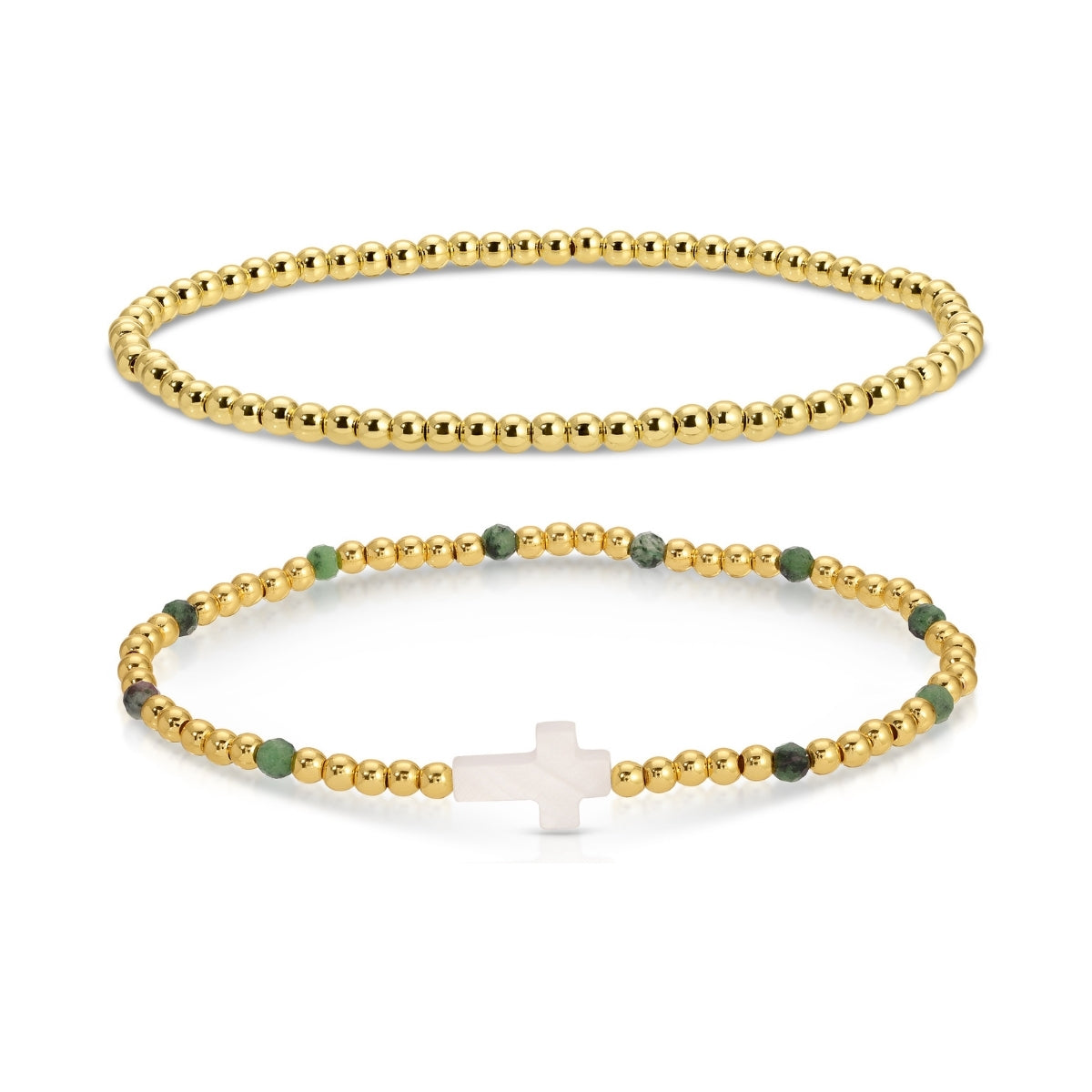 Cross Beaded Bracelet Charm Set