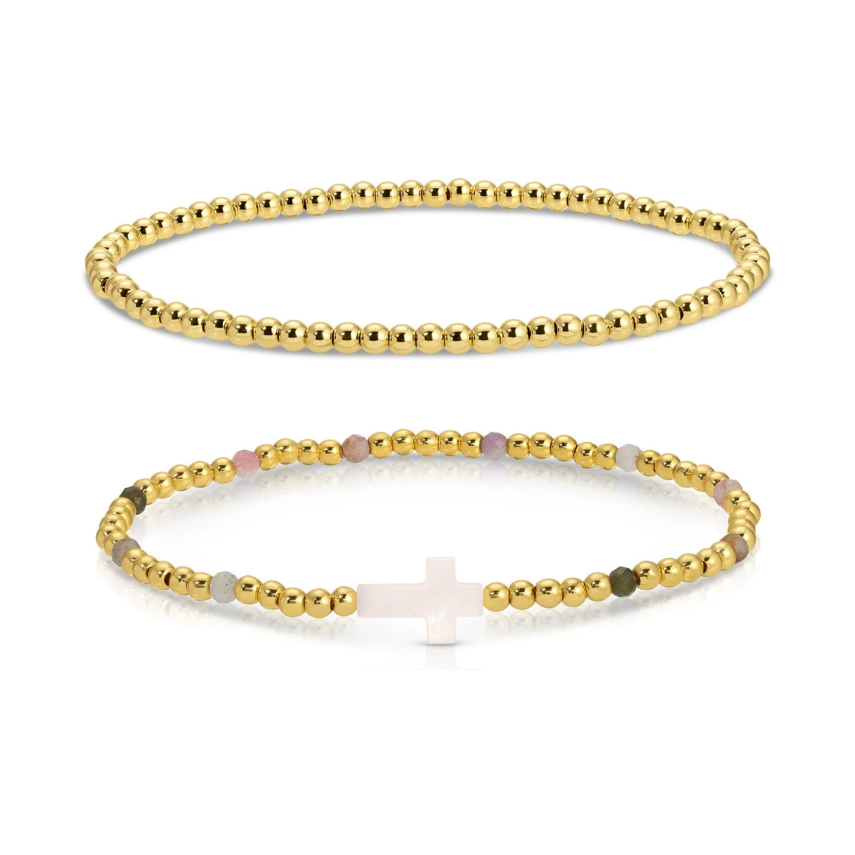 Cross Beaded Bracelet Charm Set