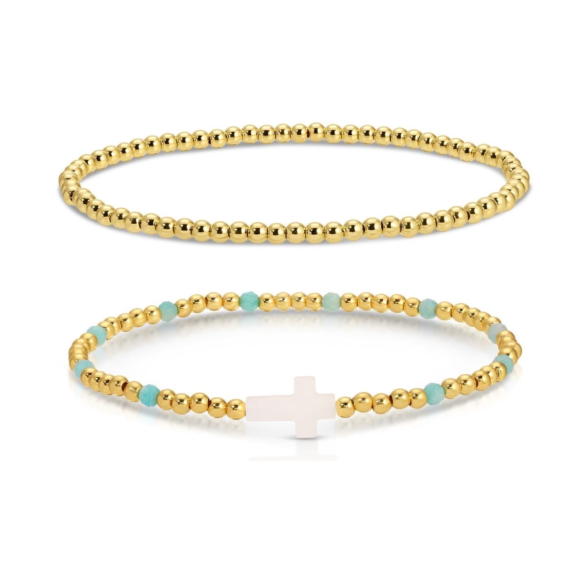 Cross Beaded Bracelet Charm Set