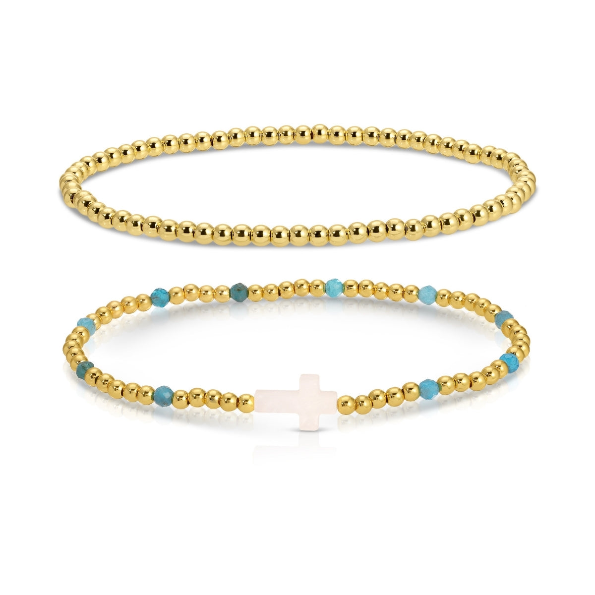 Cross Beaded Bracelet Charm Set