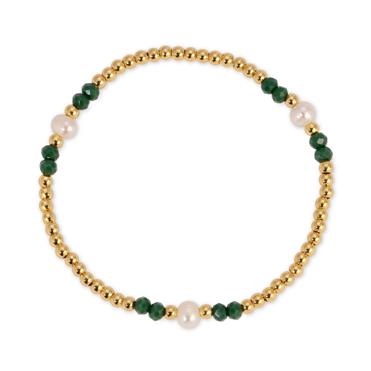 Set/12 3mm Beaded Crystal & Pearl Stretch Bracelets
