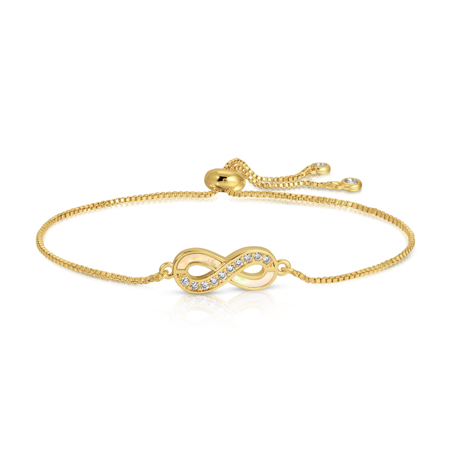 Infinite Shell and CZ Pulley Bracelet