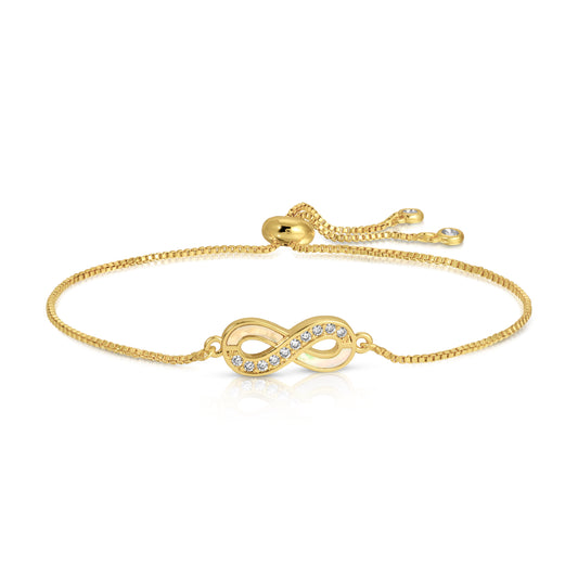 Infinite Shell and CZ Pulley Bracelet
