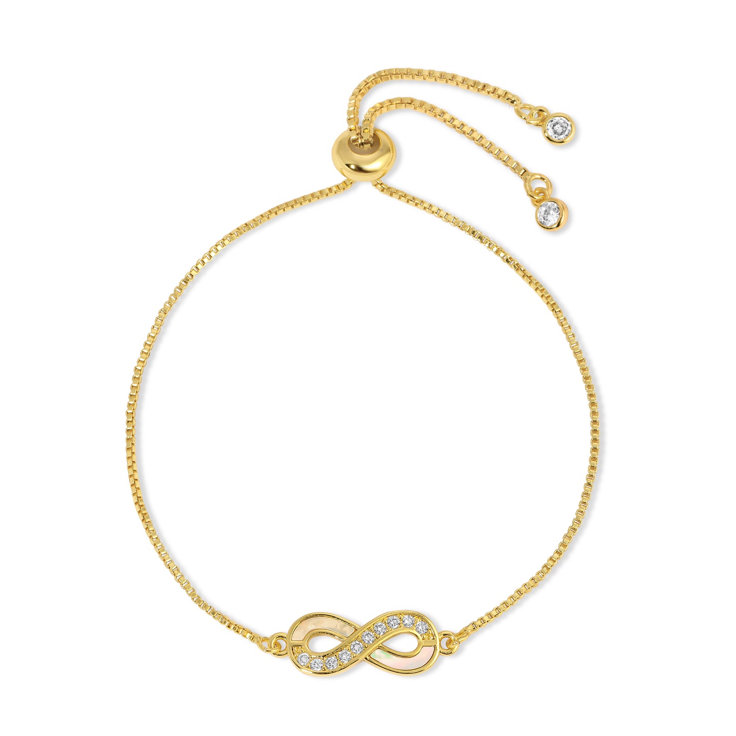 Infinite Shell and CZ Pulley Bracelet