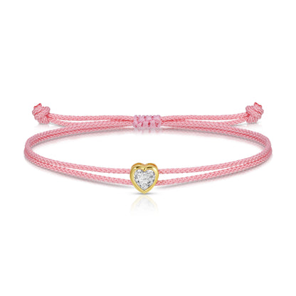 Sparkling Heart Adjustable Slider Bracelet