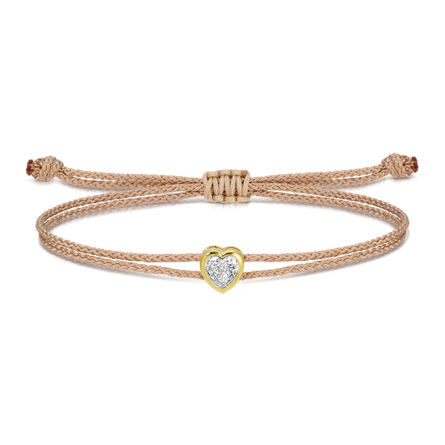 Sparkling Heart Adjustable Slider Bracelet