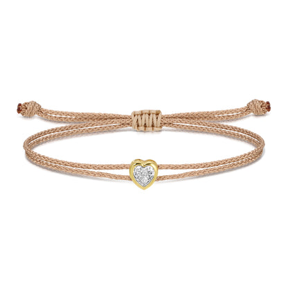 Sparkling Heart Adjustable Slider Bracelet