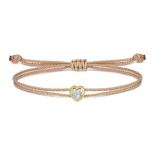 Sparkling Heart Adjustable Slider Bracelet