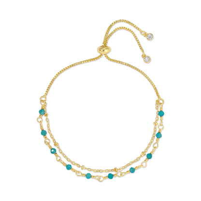 Layered Delicate Stone Pulley Bracelet