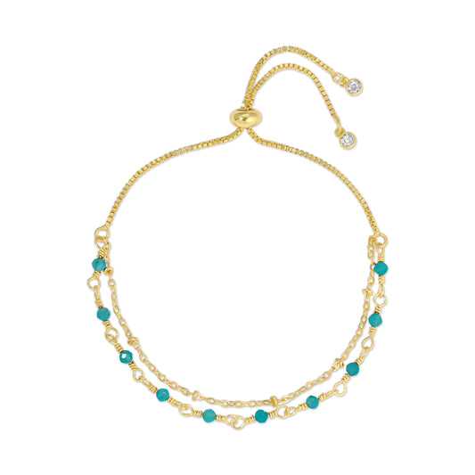 Layered Delicate Stone Pulley Bracelet