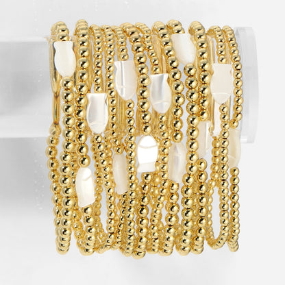 Set/12 Stretch Bracelets with Fish-Shaped Shell