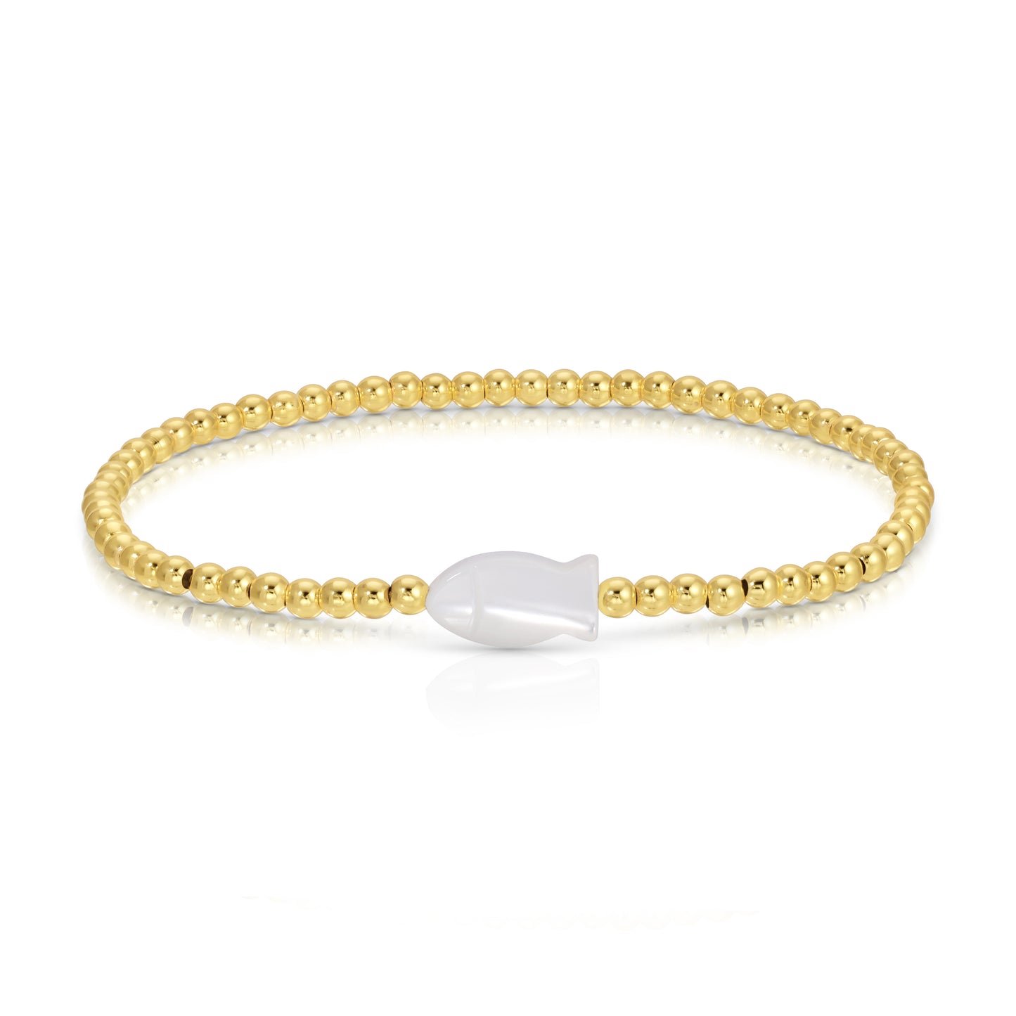 Set/12 Stretch Bracelets with Fish-Shaped Shell