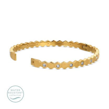 Hinged Hexagon Water Resistant Bangle