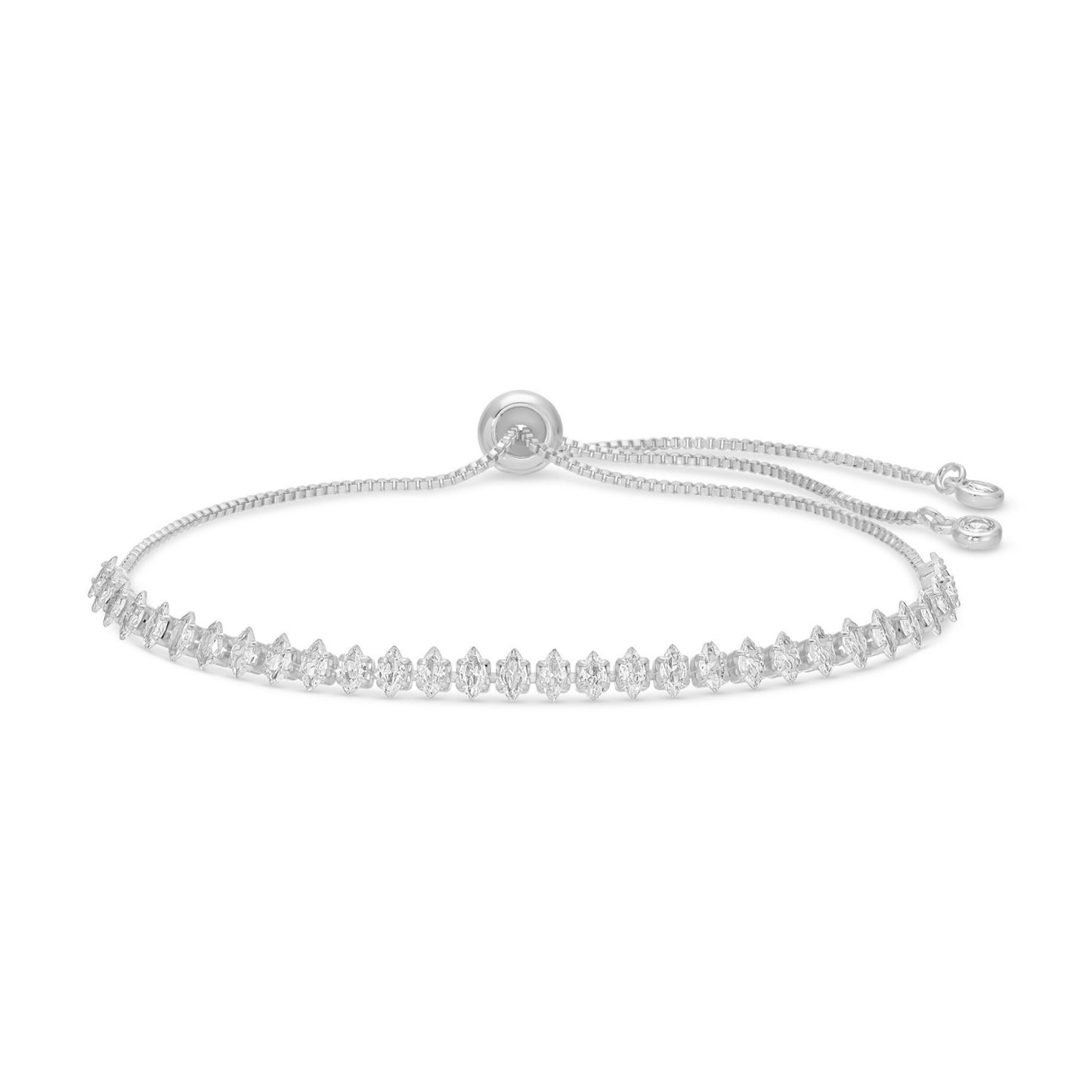 Pulley Tennis Bracelet With Narrow CZ